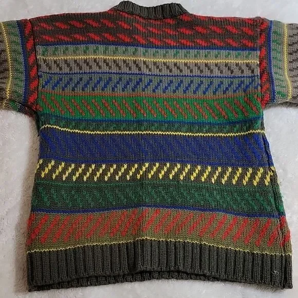 Vintage Espirit Sport Fair Isle Multicolor sweater 100% wool Small made in Korea - Picture 3 of 14